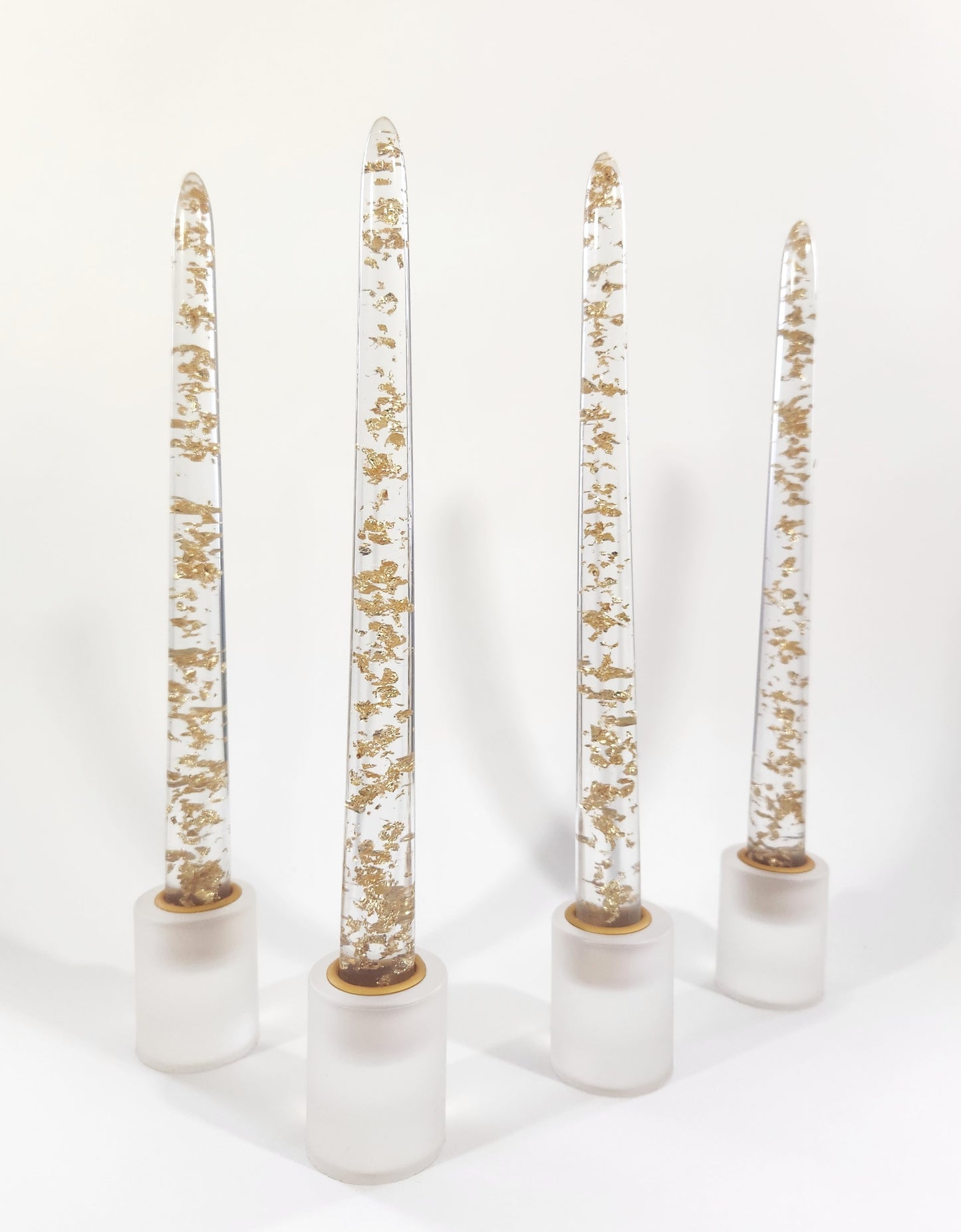 Sheer Tapered (resin) Candle Sticks - Assorted Colors - 10 Inch Length Pairs