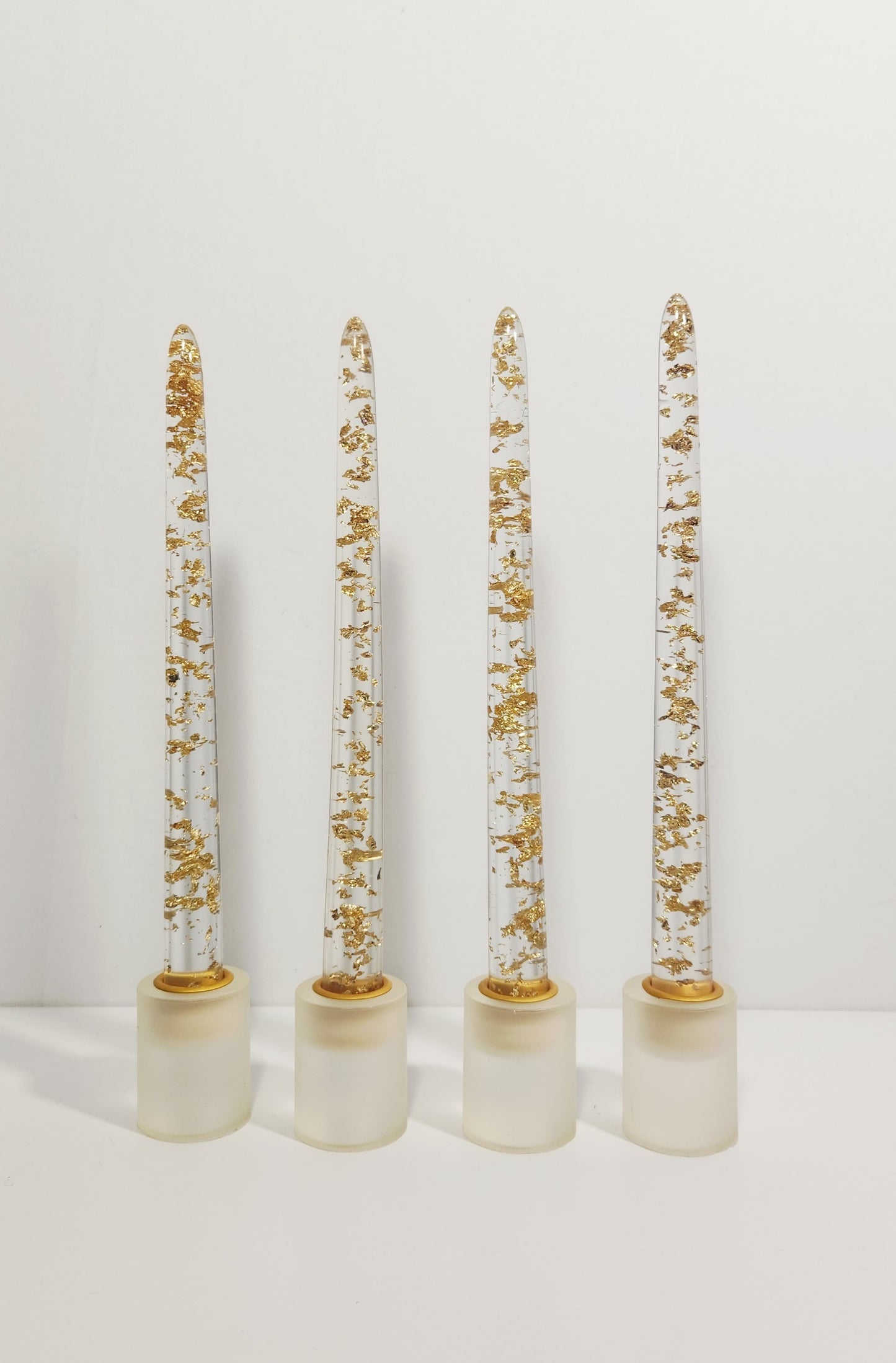 Sheer Tapered Iridescent (resin) Candle Sticks - Assorted Colors - 10 Inch Length Pairs