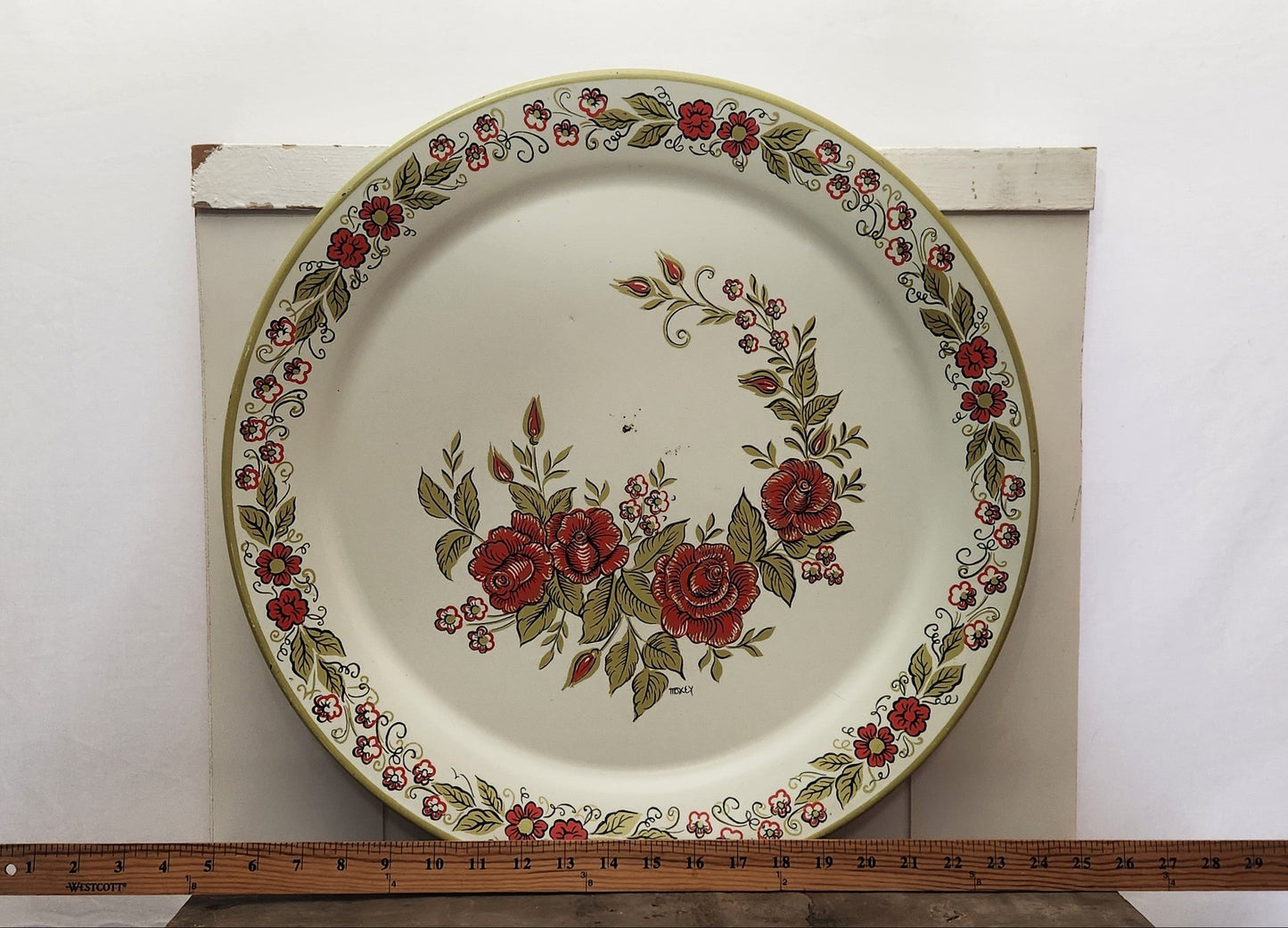 Vintage Maxey Floral Round Serving Tray
