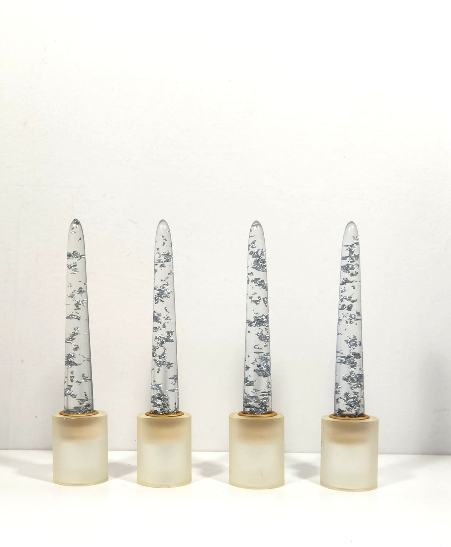 Sheer Tapered (resin) Candle Sticks - Assorted Colors - 6 Inch Length Pairs