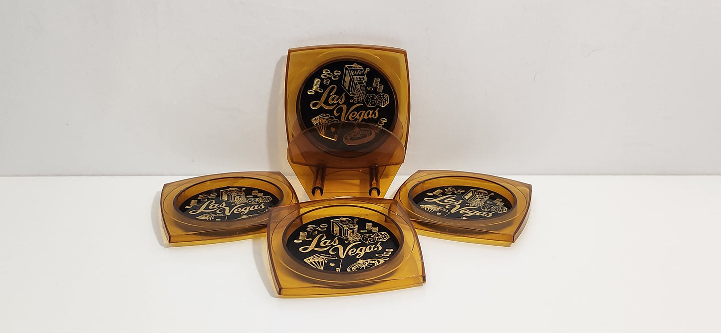 Las Vegas Memorabilia Plastic Coaster Set