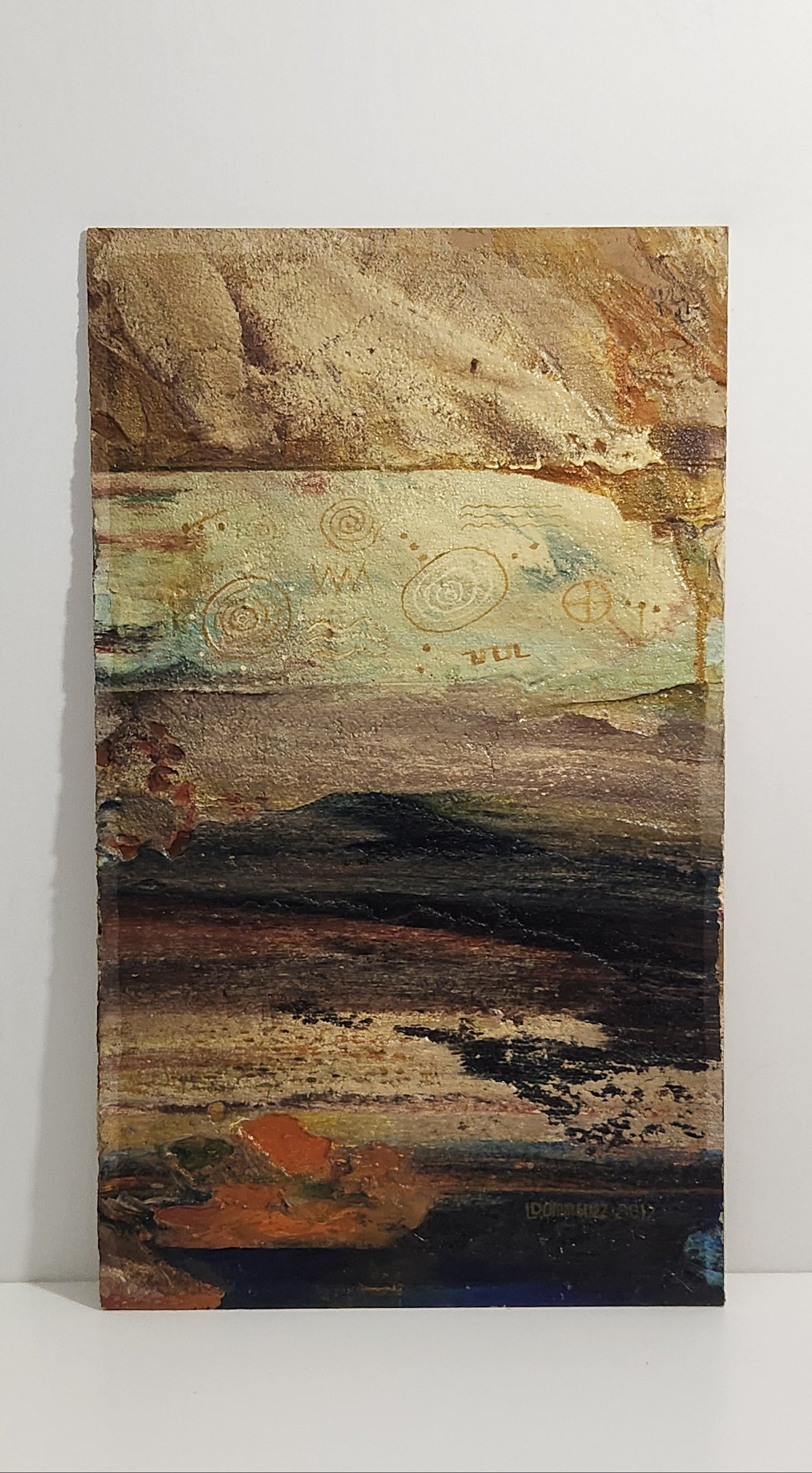 Textured Mixed Media Abstract Beach Scene