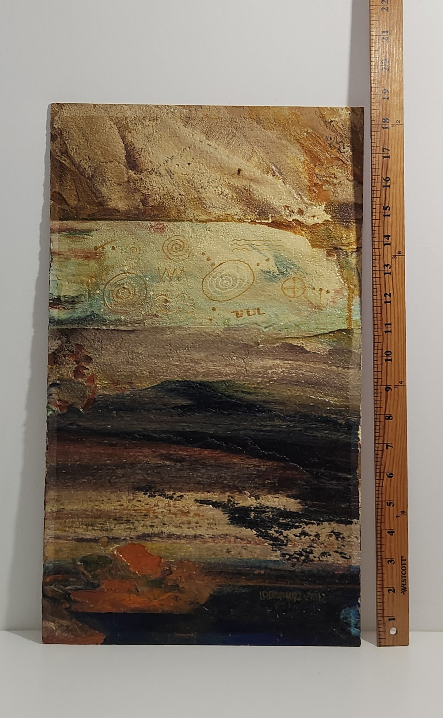 Textured Mixed Media Abstract Beach Scene