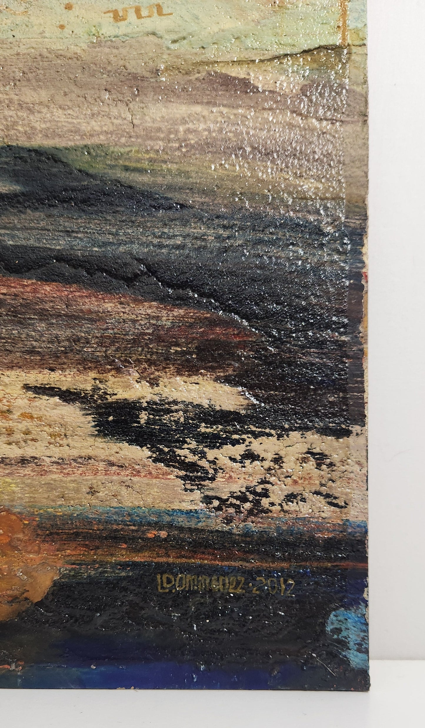 Textured Mixed Media Abstract Beach Scene