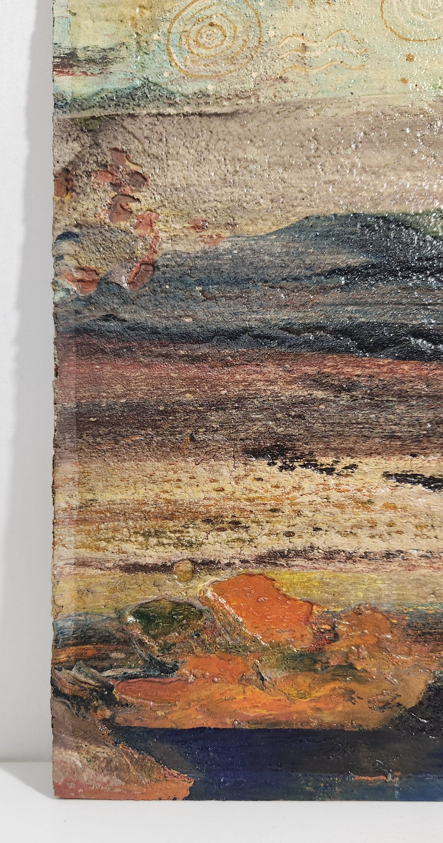 Textured Mixed Media Abstract Beach Scene