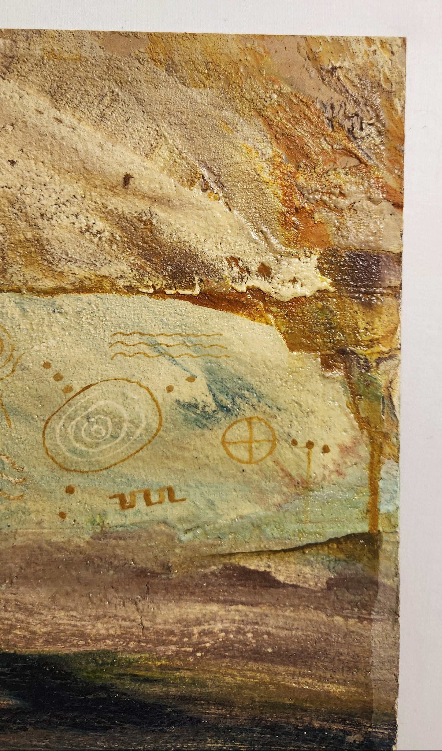 Textured Mixed Media Abstract Beach Scene