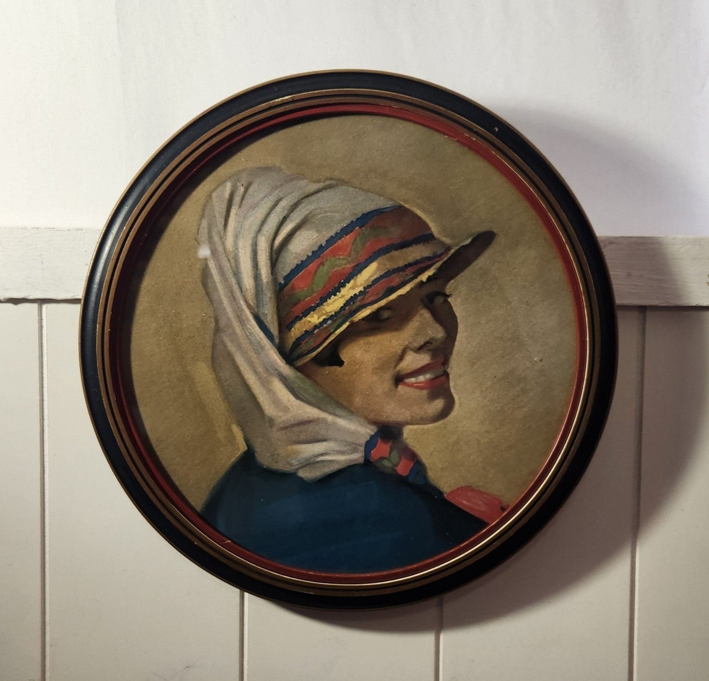 Framed Winold Reiss 1920's Lithograph "Grinny"