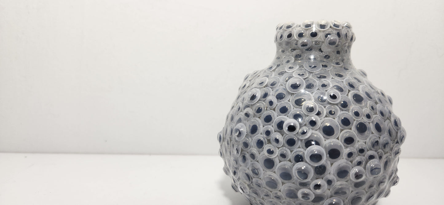 Resin Encapsulated Small Googly Eye Vessel Vase