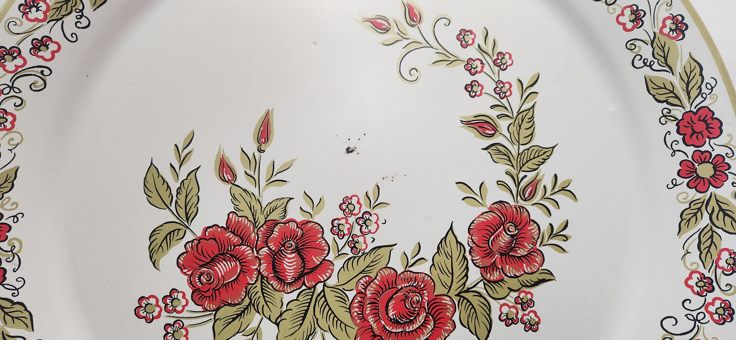 Vintage Maxey Floral Round Serving Tray
