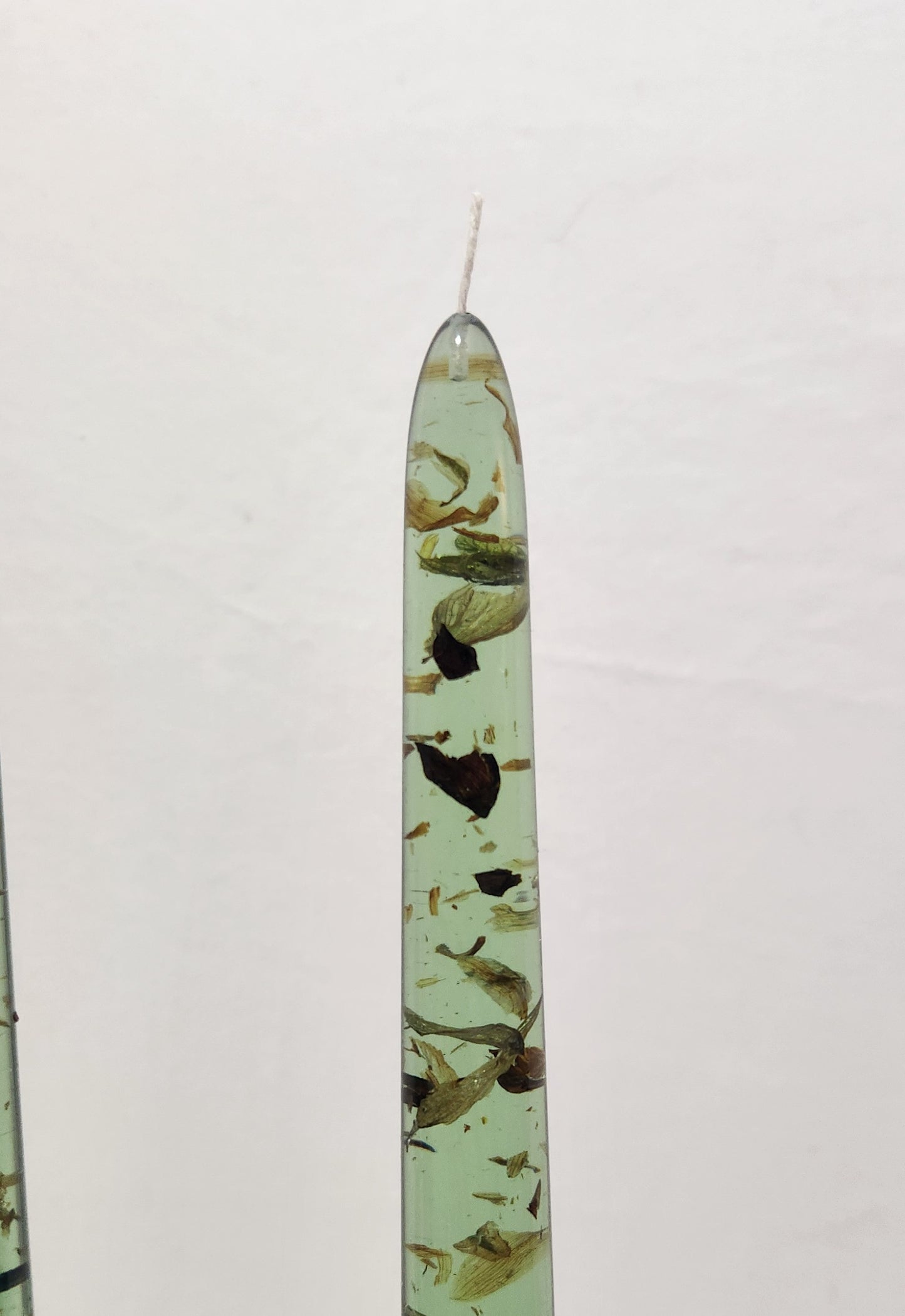 Dried Flower (resin) Candle Sticks with Wicks - Assorted Colors - 10 Inch Length Pairs