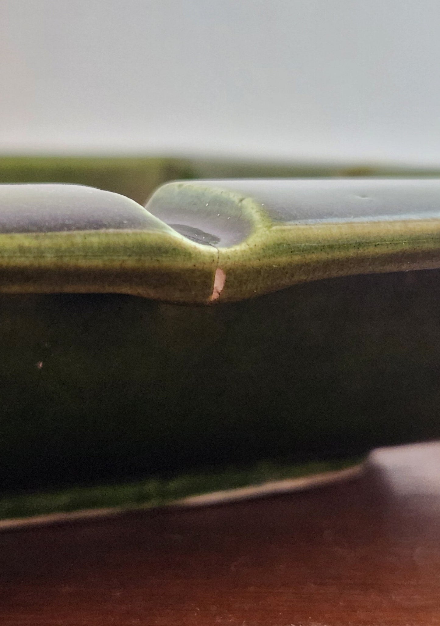 Vintage Lane Ceramics Avocado Green Glazed Square Ashtray
