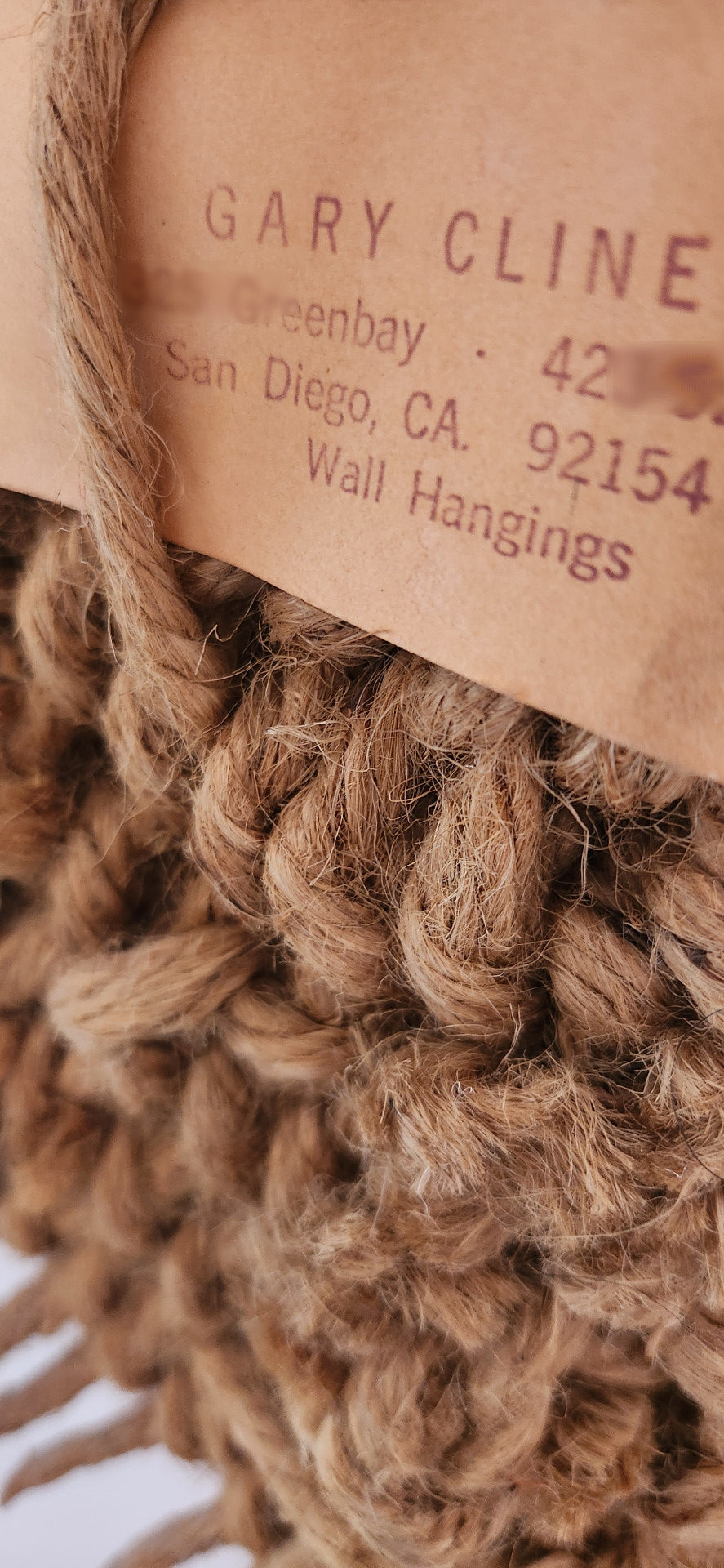 Handcrafted Jute Rope Fiber Art Abstract Wall Sculpture