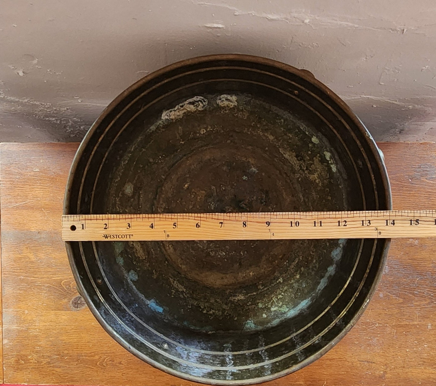Large Vintage Brass Handled Pot