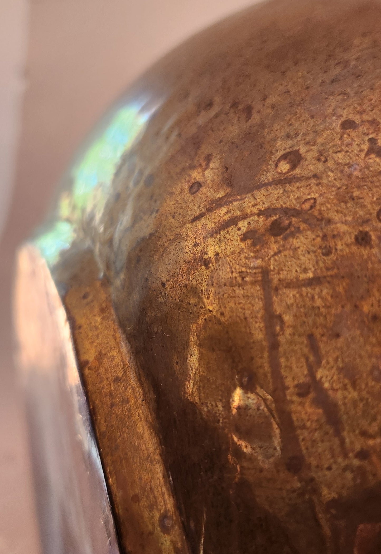 Large Vintage Brass Handled Pot